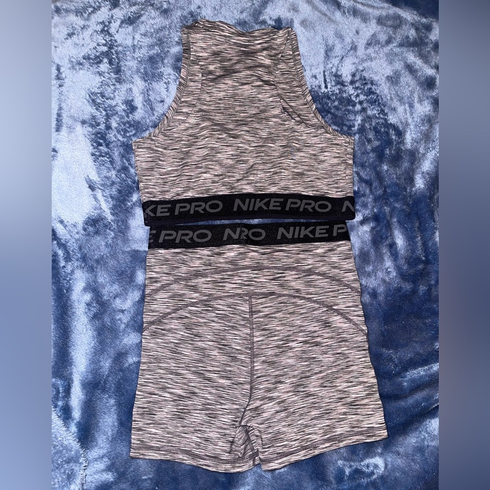 Nike Pro Crop Sports Bra and Shorts set